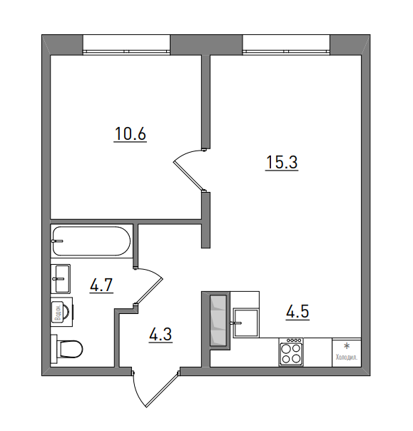 планировка квартиры 39 м2
